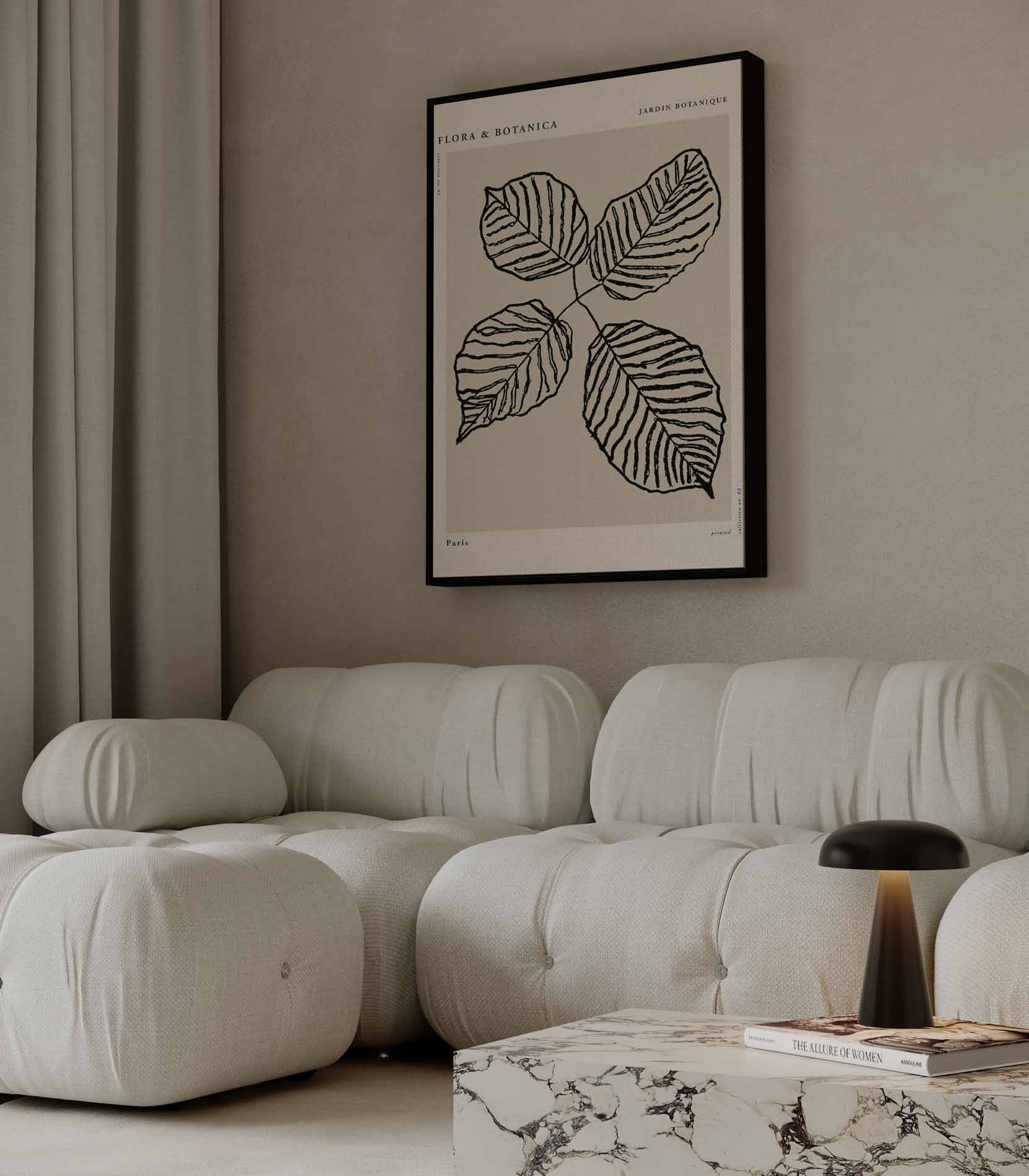 Botanische Bladprint Kunstwerk-canvas-dibond-plexiglas-wanddecoratie-WallArtistic