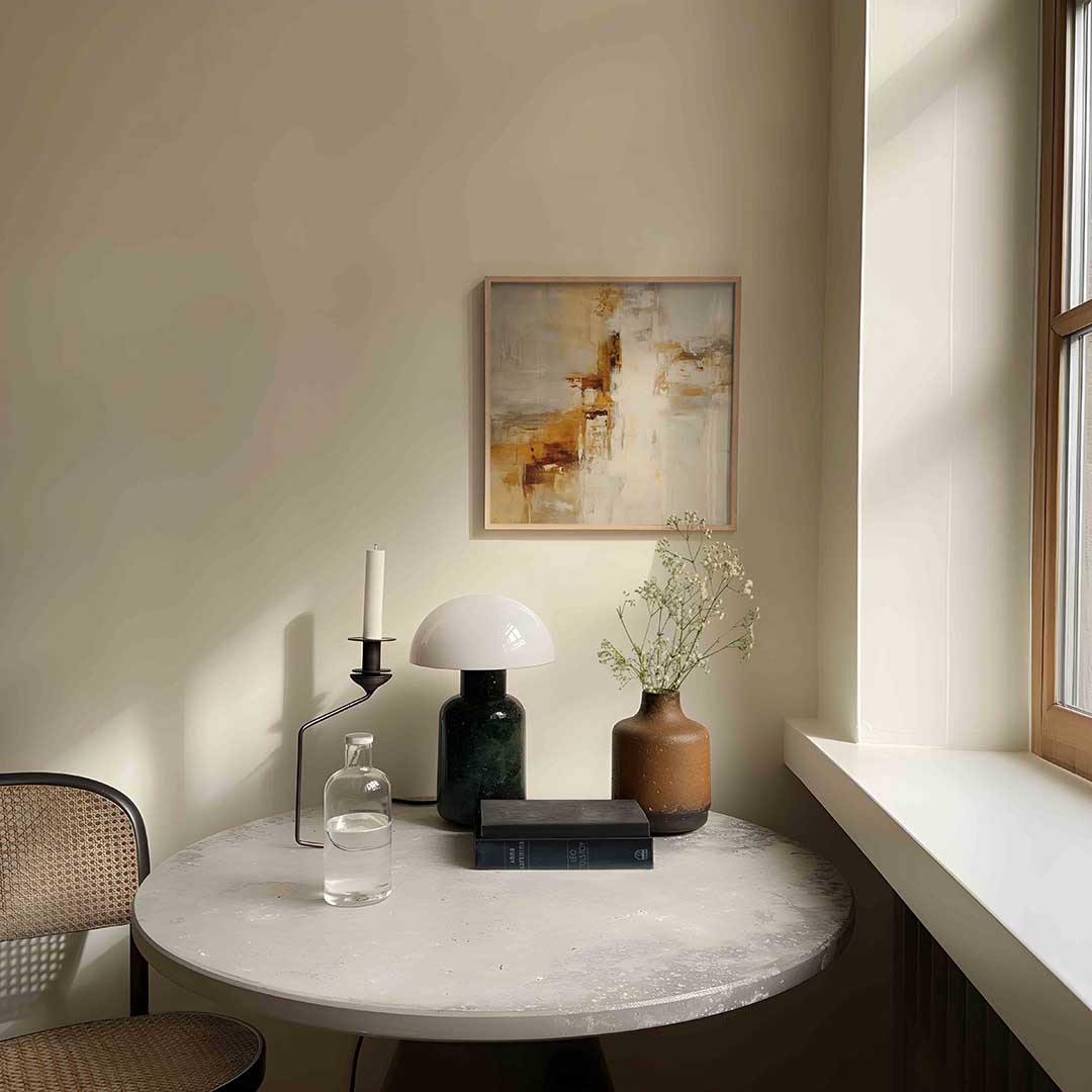 Abstracte beige en bruine Poster