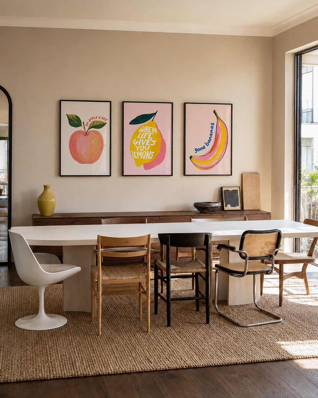 Fruitige kleurvlakken Posterset