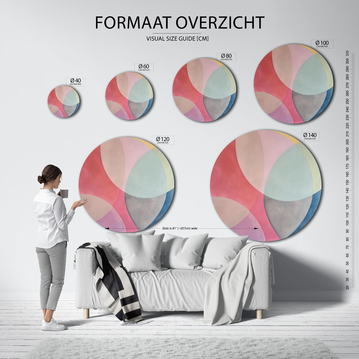 Abstracte vormen Muurcirkel