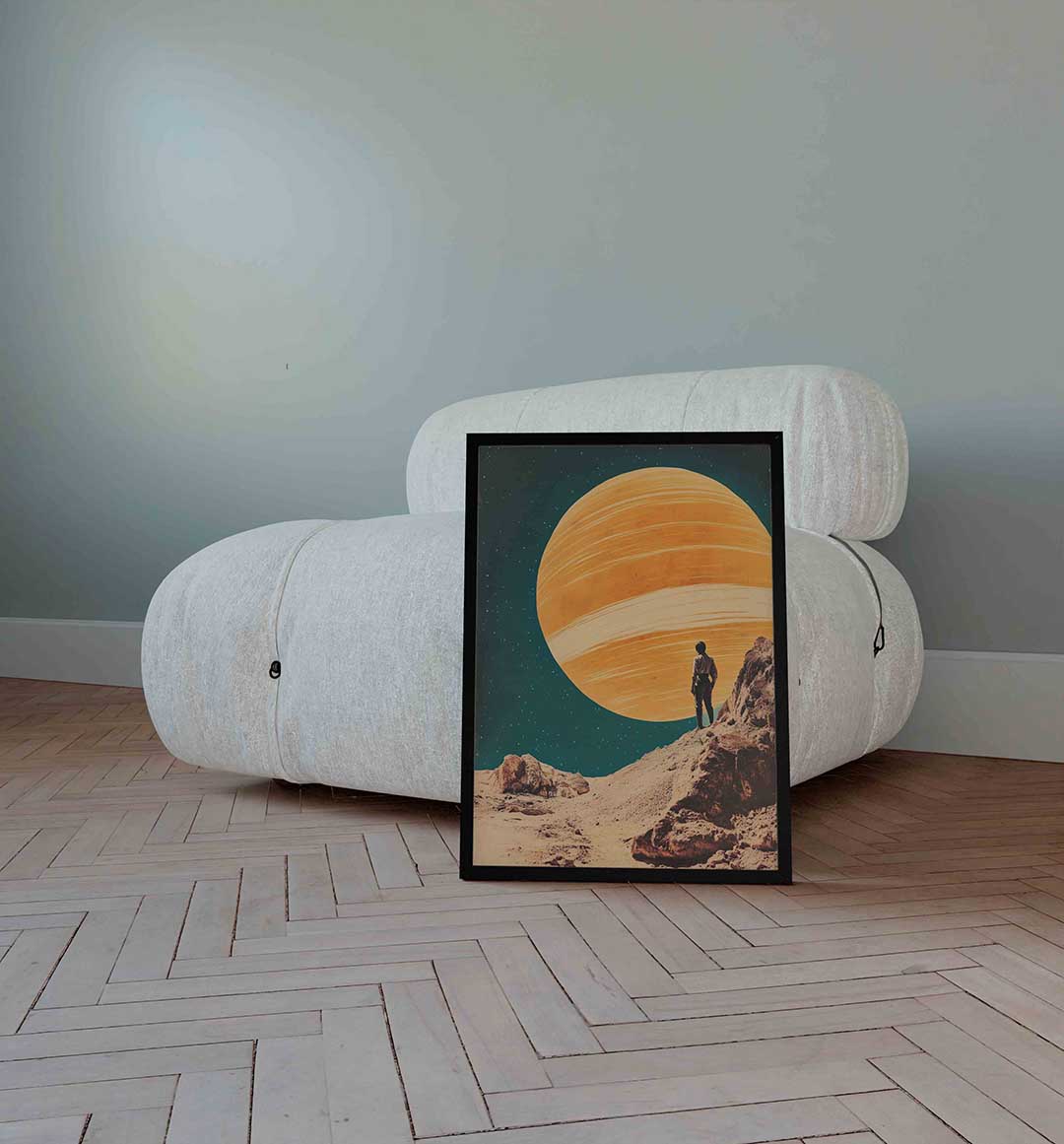 Persoon op planeet Poster