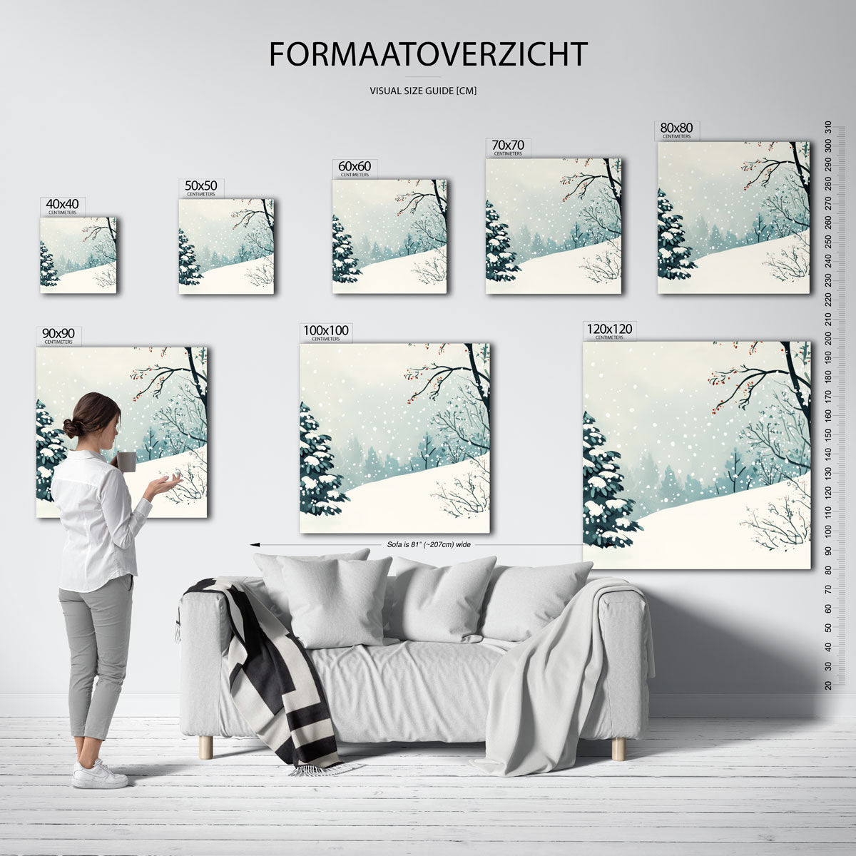 Winterlandschap met sneeuw Poster