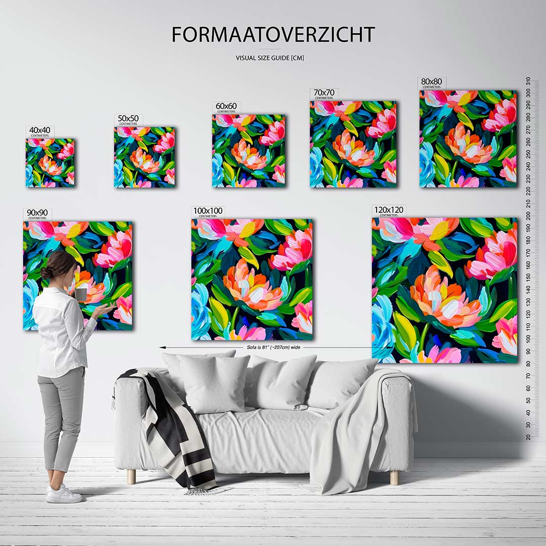Kleurrijke bloemenpracht Kunstwerk