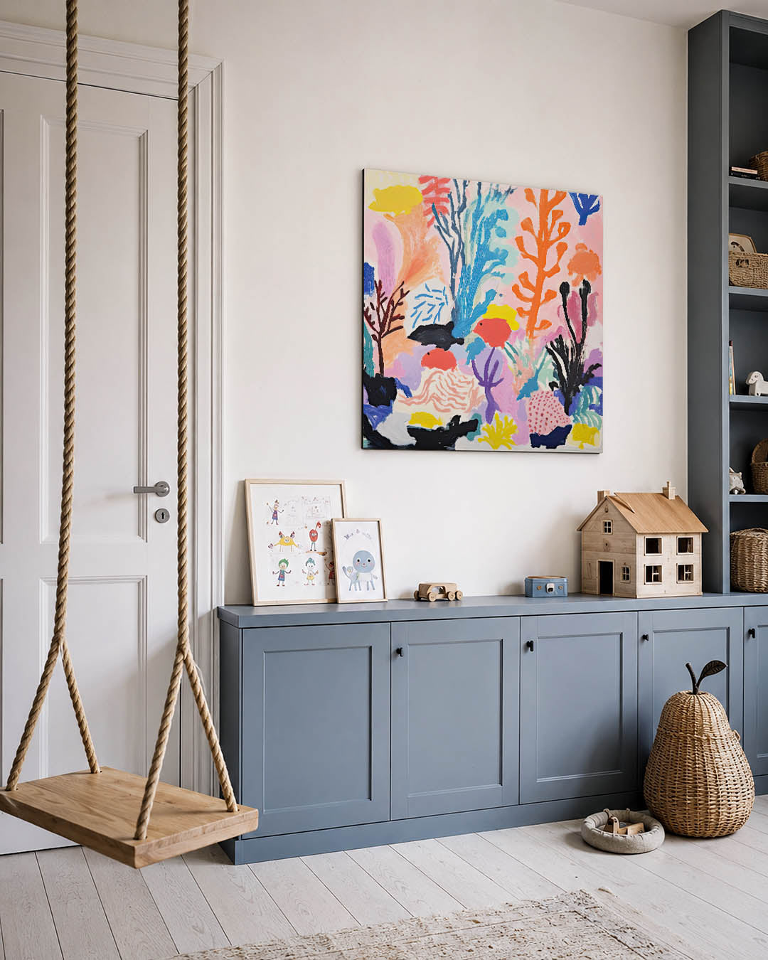 Vrolijke kleurenexplosie Kunstwerk