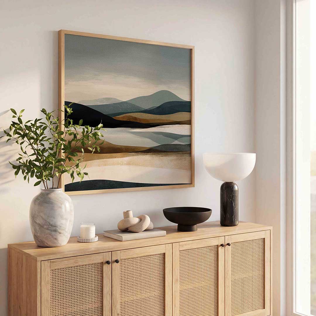 Landschap met heuvels Poster