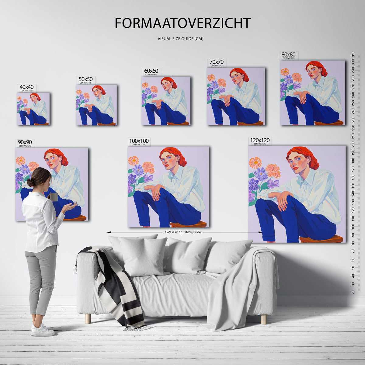 Vrouw met bloemen Poster