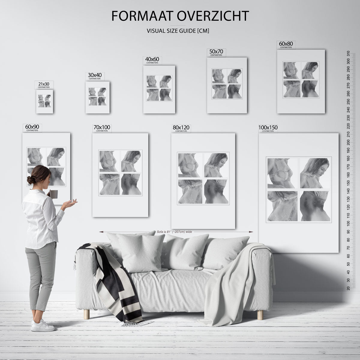 Vier portretten Poster