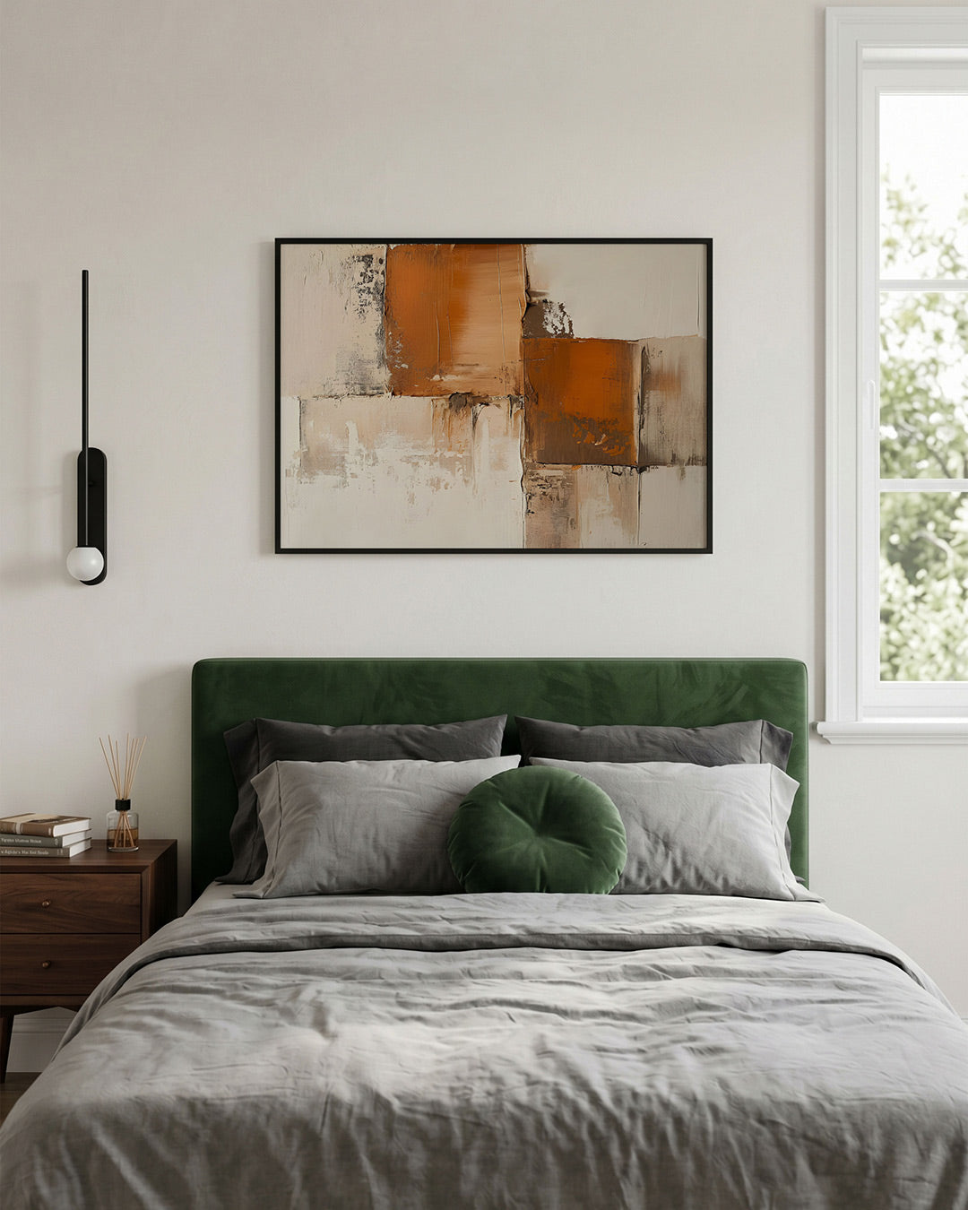 Abstracte oranje en beige vlakken Poster