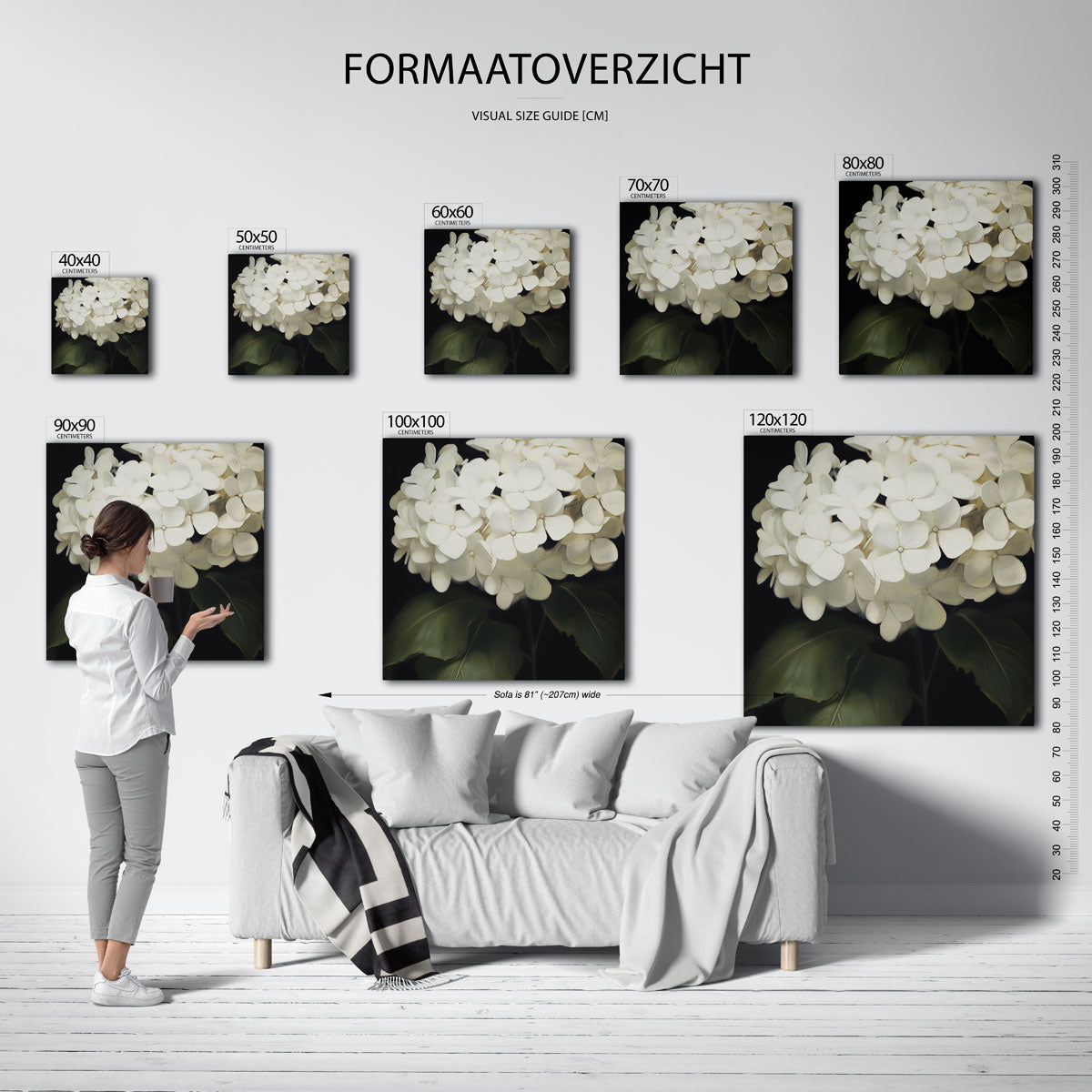 Witte bloemen Poster