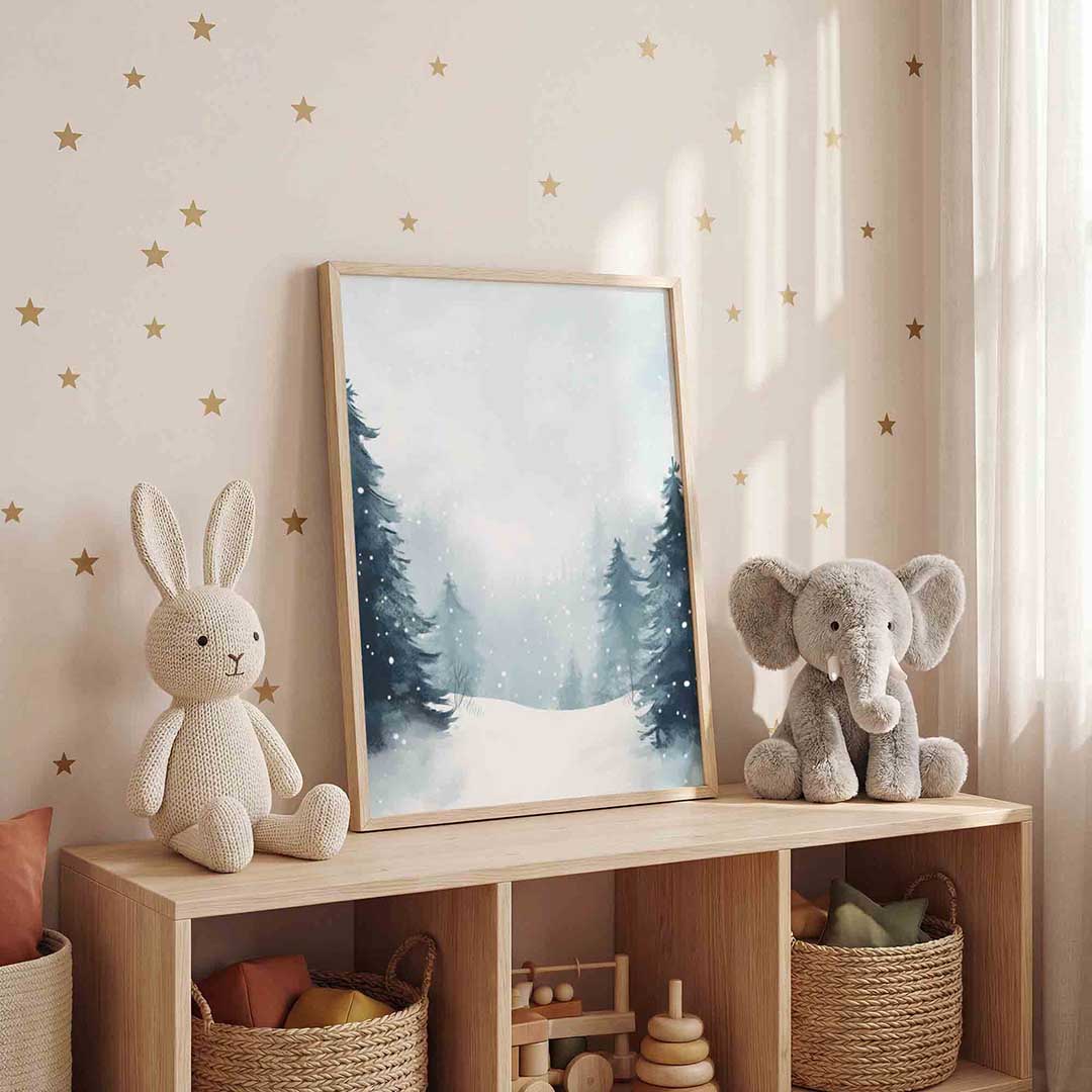 Winterlandschap met sneeuw Poster