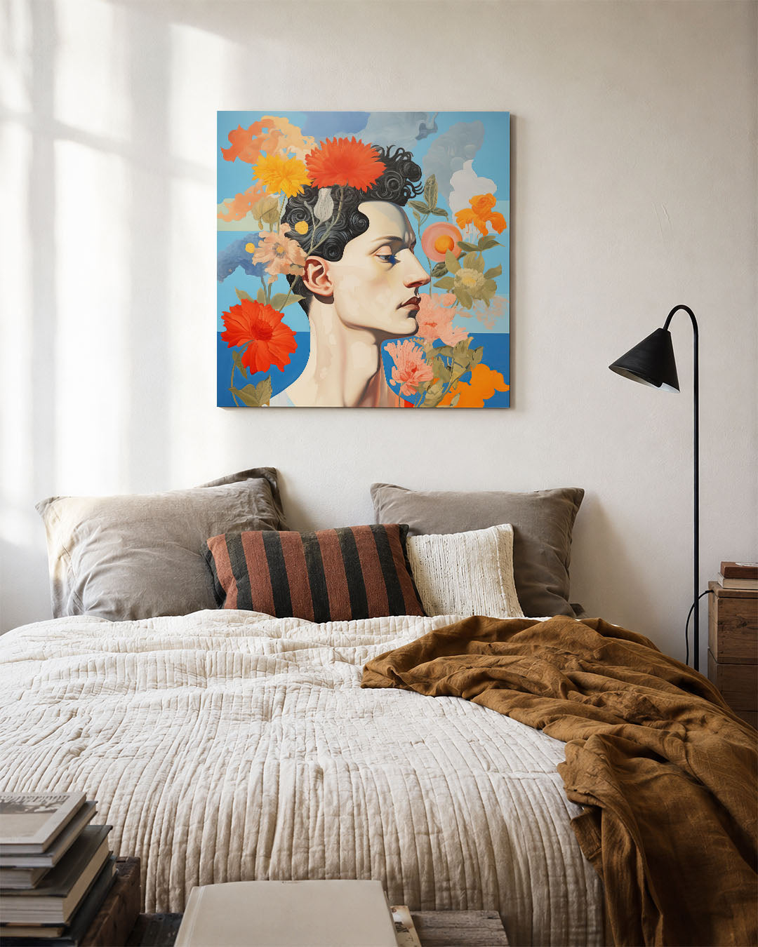 Bloemrijke portret Kunstwerk