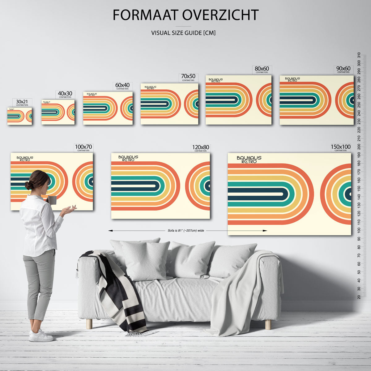 Kleurvolle lijnen Poster