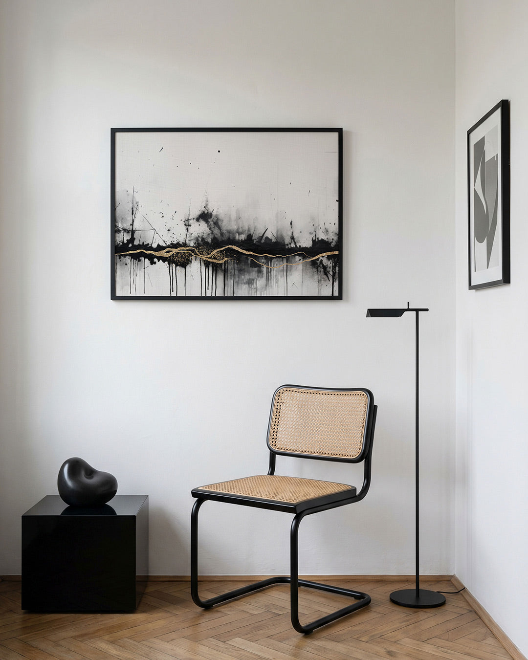 Abstracte zwart en goud Poster