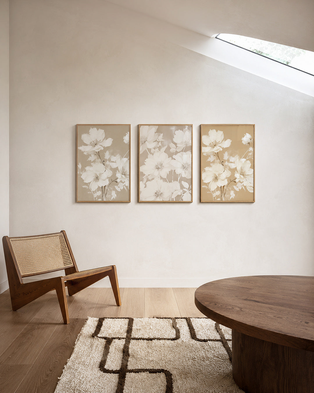 Bloemrijke zachttekening Posterset