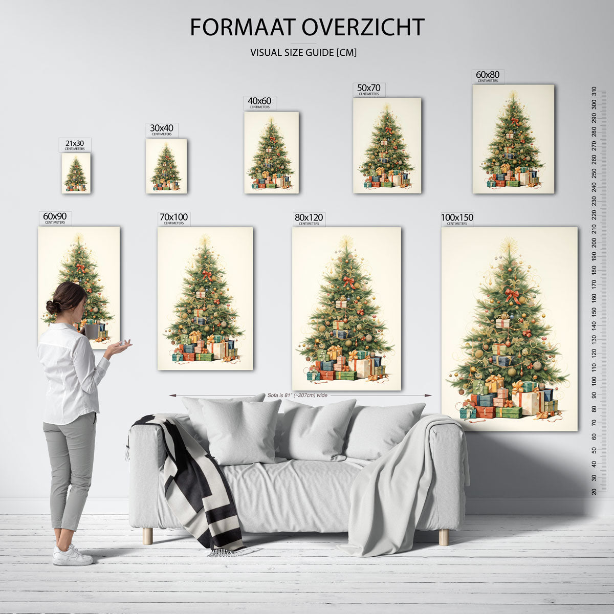 Kerstboom met cadeaus Poster