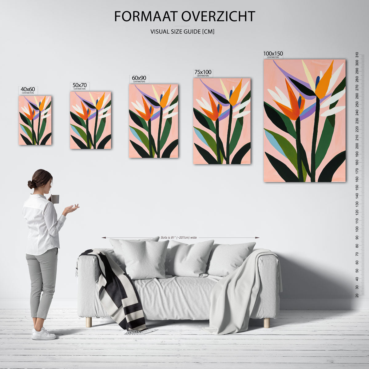 Kleurrijke bloemvormen Kunstwerk
