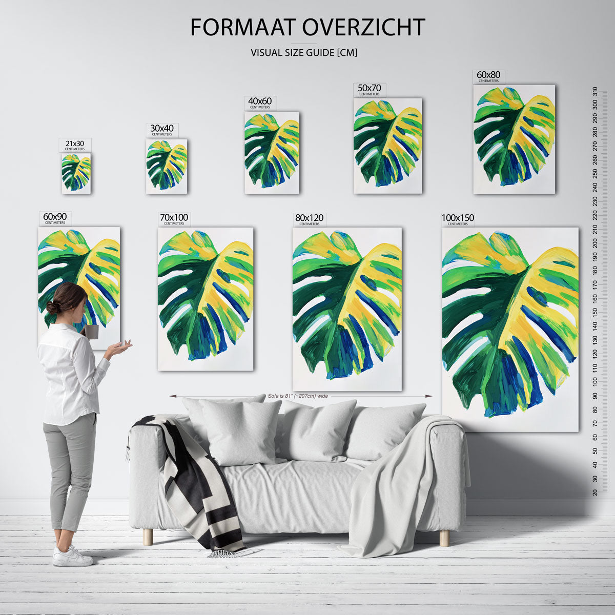 Blad in groene en gele tinten Poster
