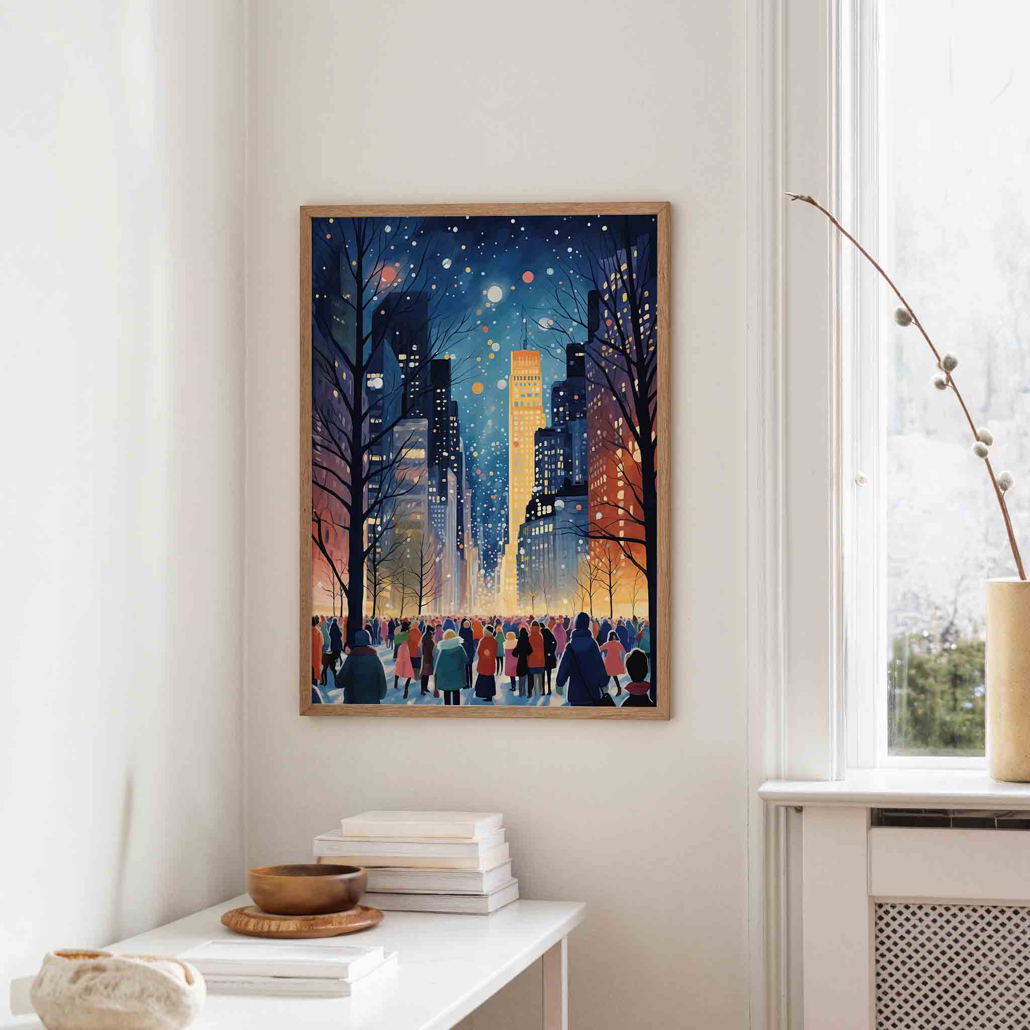 Avondwandeling in de stad Poster