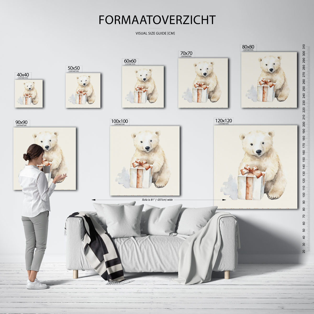 Ijsbeer met cadeau Poster