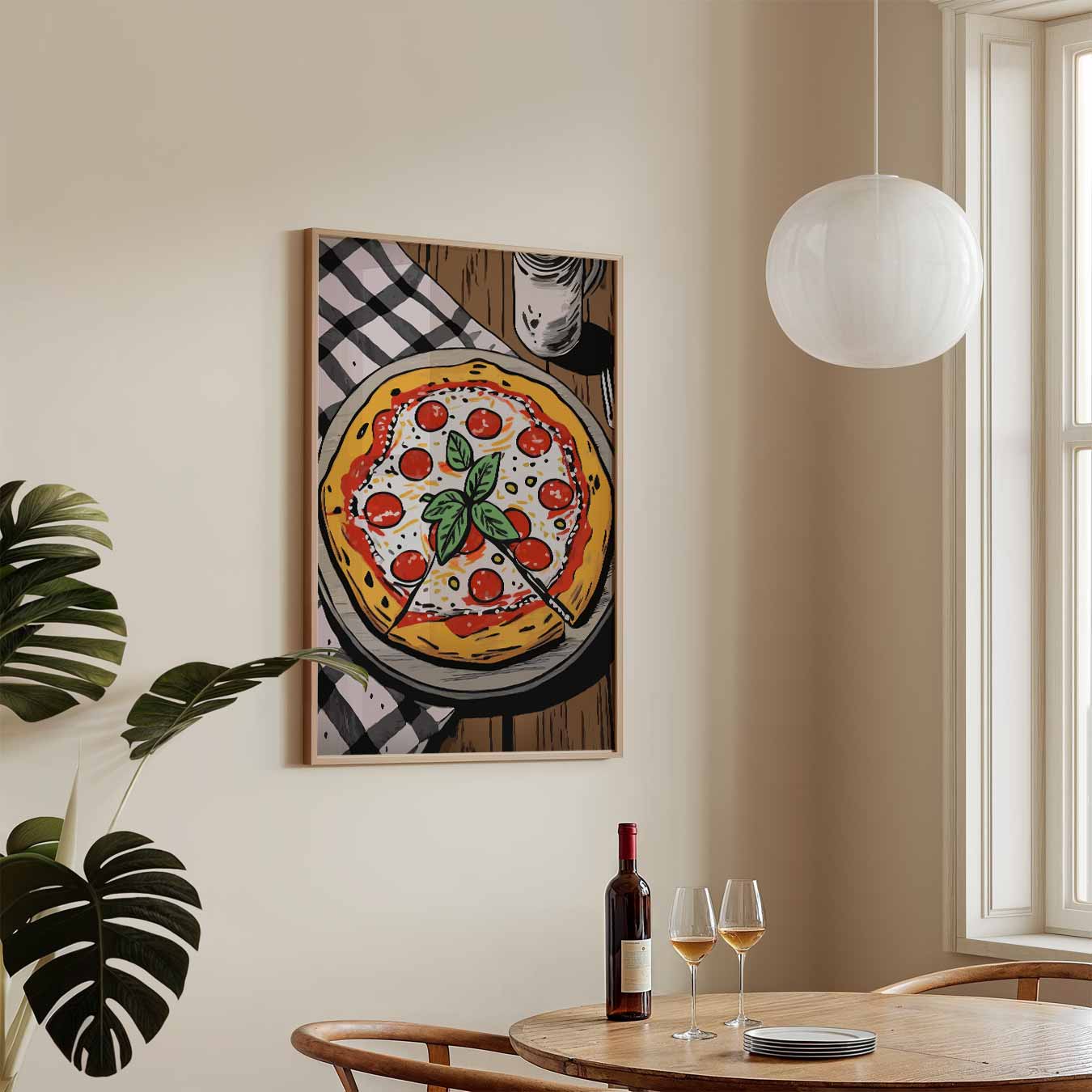Pizza Illustratie Poster-WallArtistic