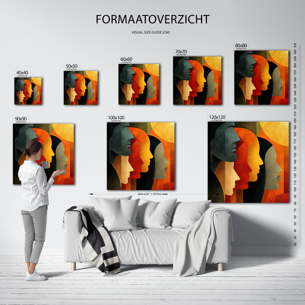 Profielen in warme tinten Poster