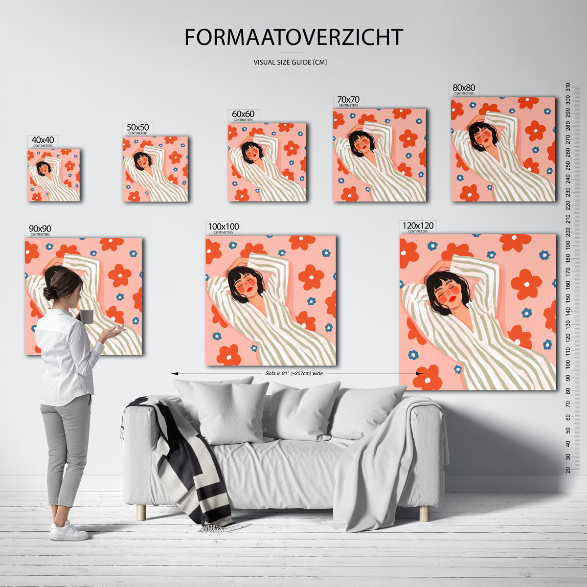 Vrouw met bloemen Poster