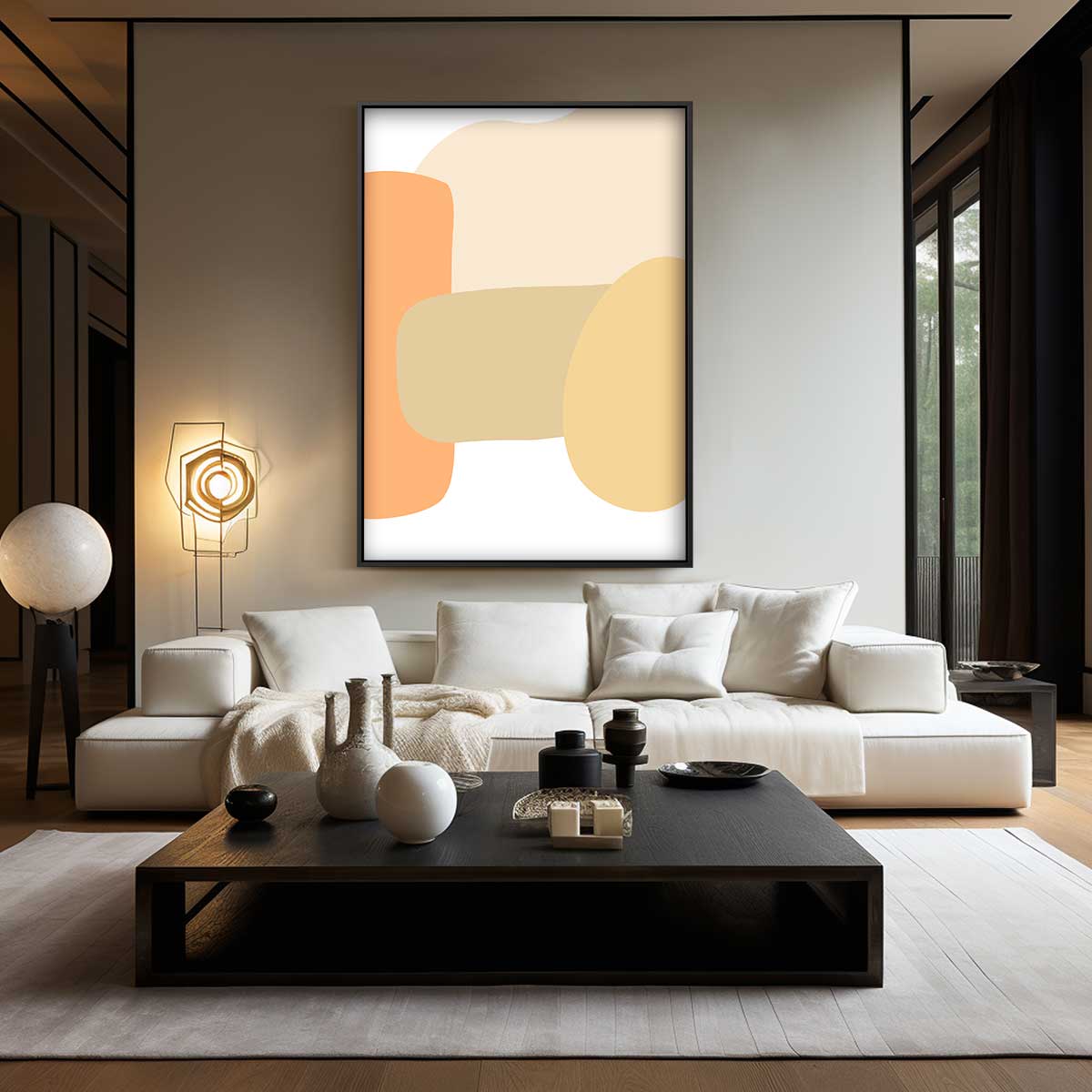 Warme Abstracte Vormen Kunstwerk-canvas-dibond-plexiglas-wanddecoratie-WallArtistic