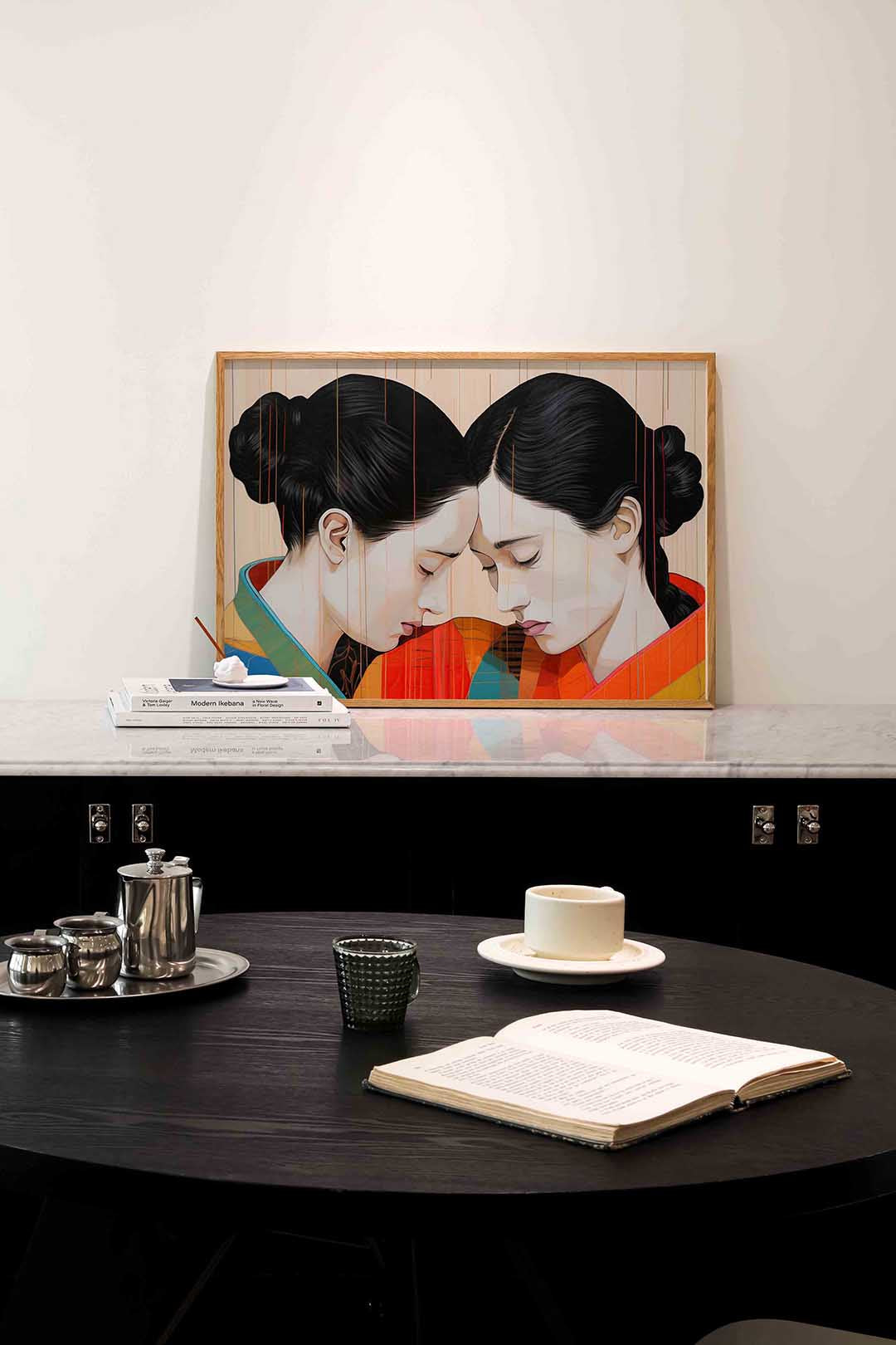 Twee figuren met gesloten ogen Poster