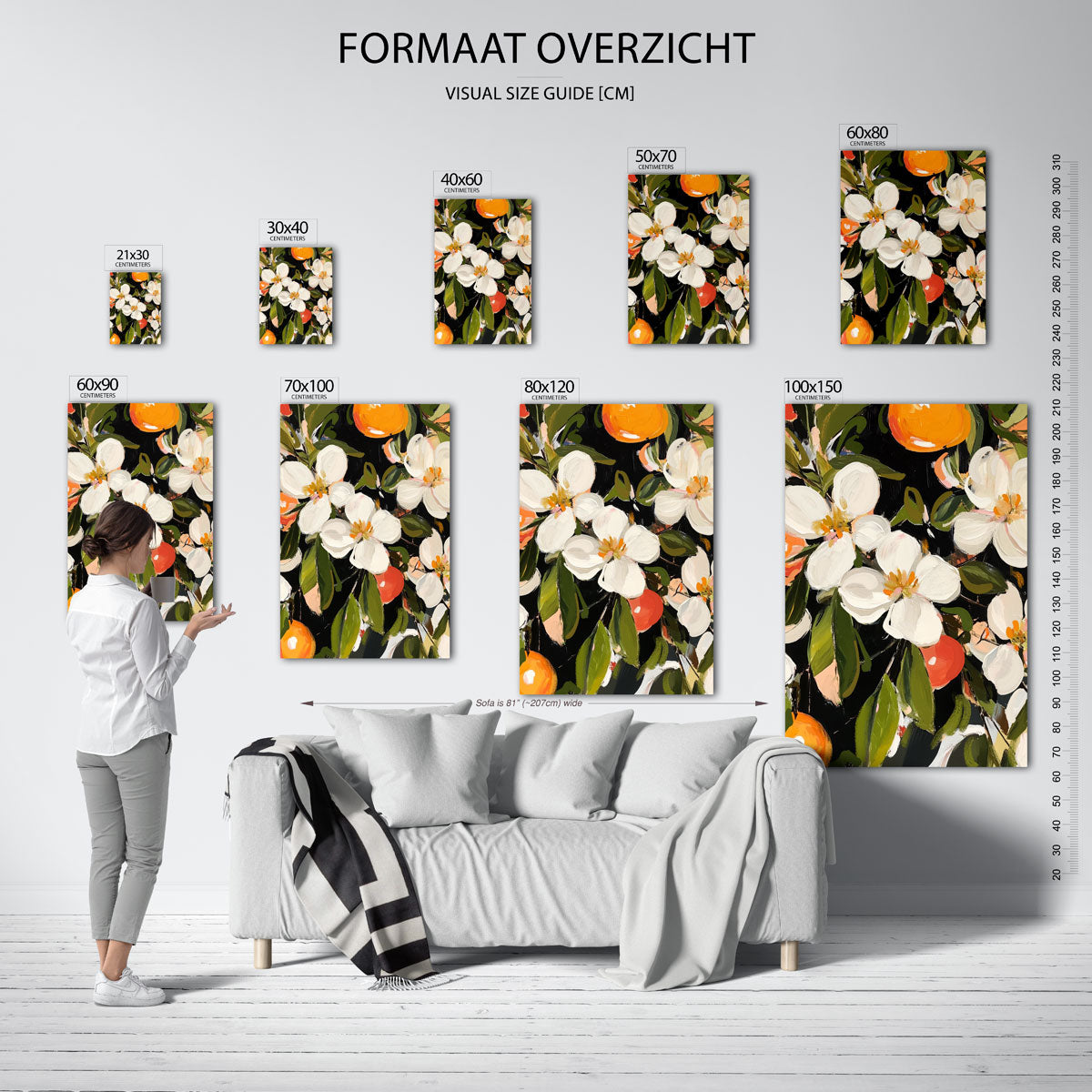 Bloemen en sinaasappels Poster
