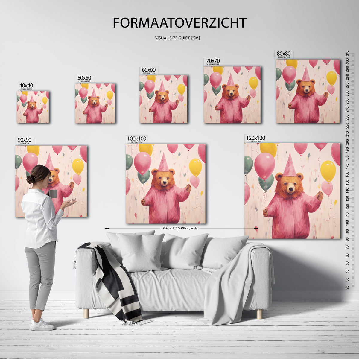 Beer met ballonnen Poster