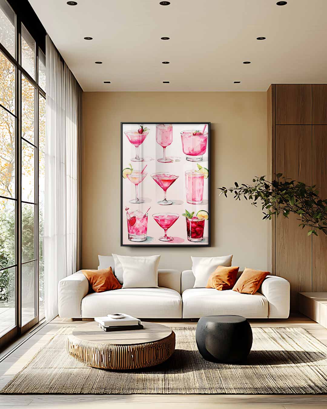 Cocktail Illustratie Print Kunstwerk-canvas-dibond-plexiglas-wanddecoratie-WallArtistic