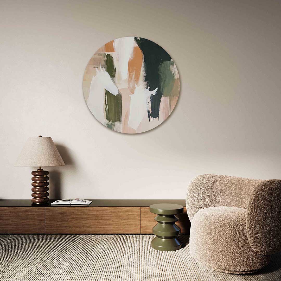 Abstracte paarden Muurcirkel