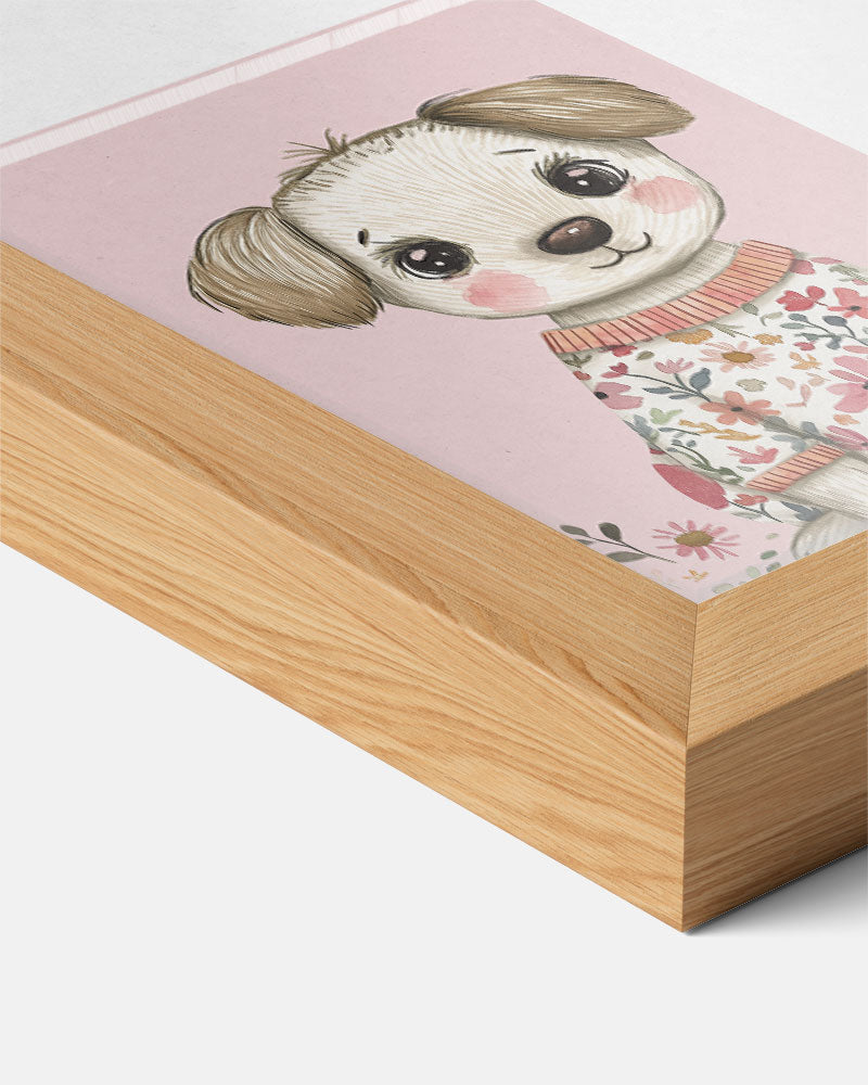 Lieve Puppy Bloemenposter-WallArtistic