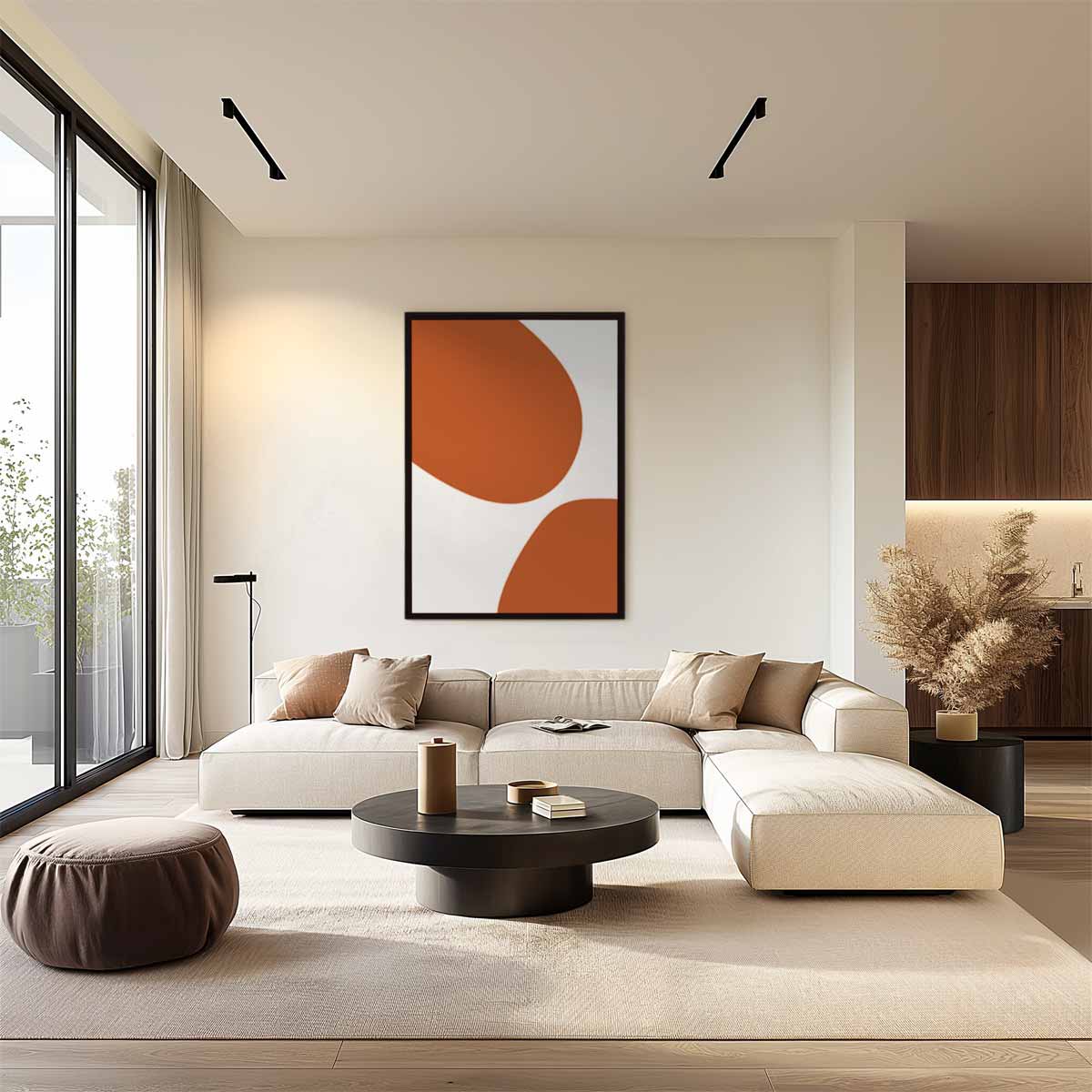 Vloeiende Aardetinten Kunstwerk-canvas-dibond-plexiglas-wanddecoratie-WallArtistic