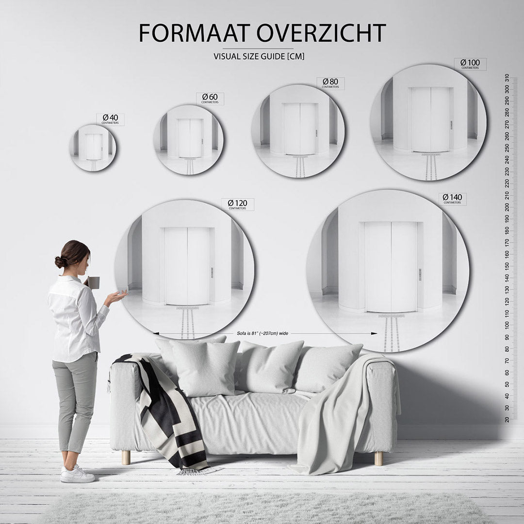 Minimalistische liftdeuren Muurcirkel
