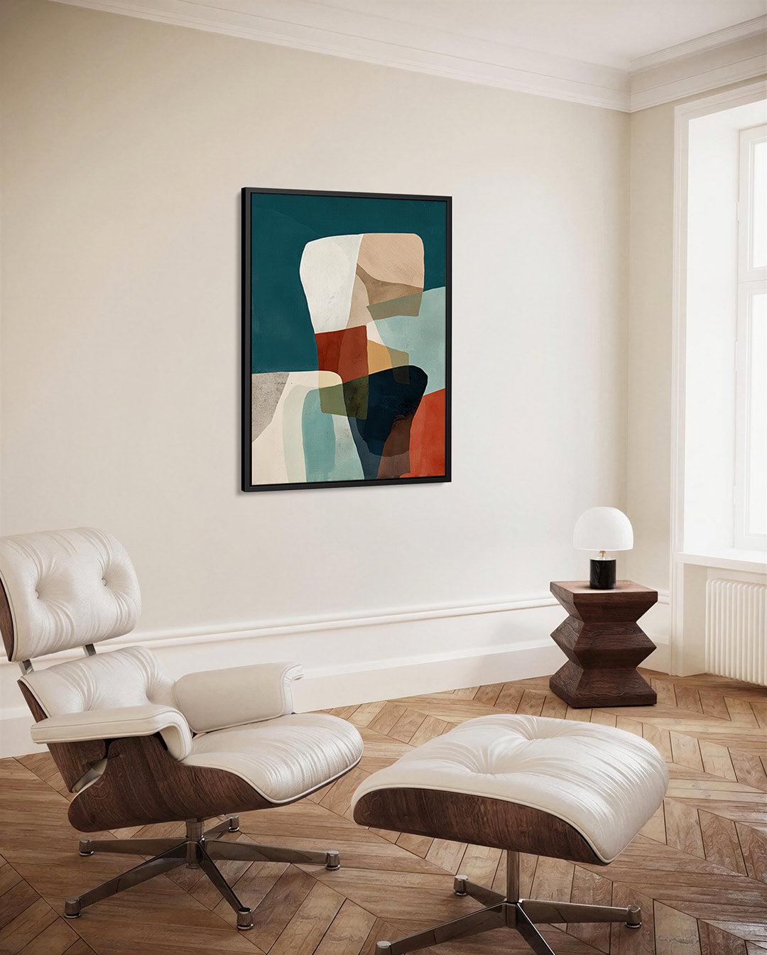 Vormenspel met kleuren Kunstwerk
