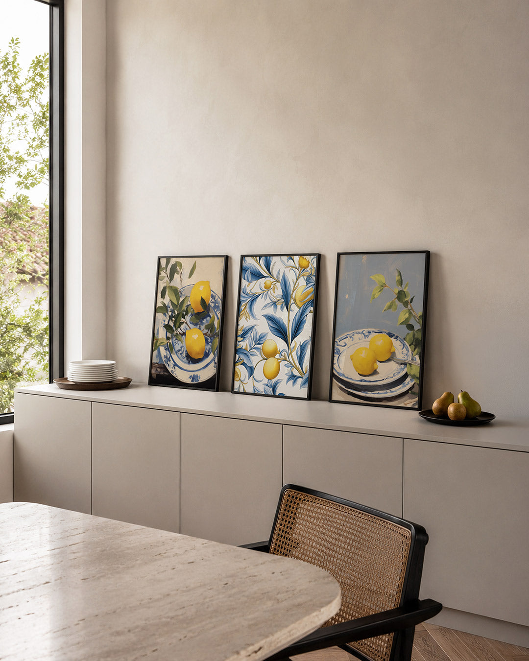 Citroen en bladeren Posterset
