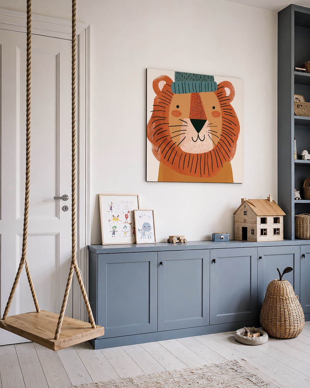 Vrolijke leeuw illustratie Kunstwerk
