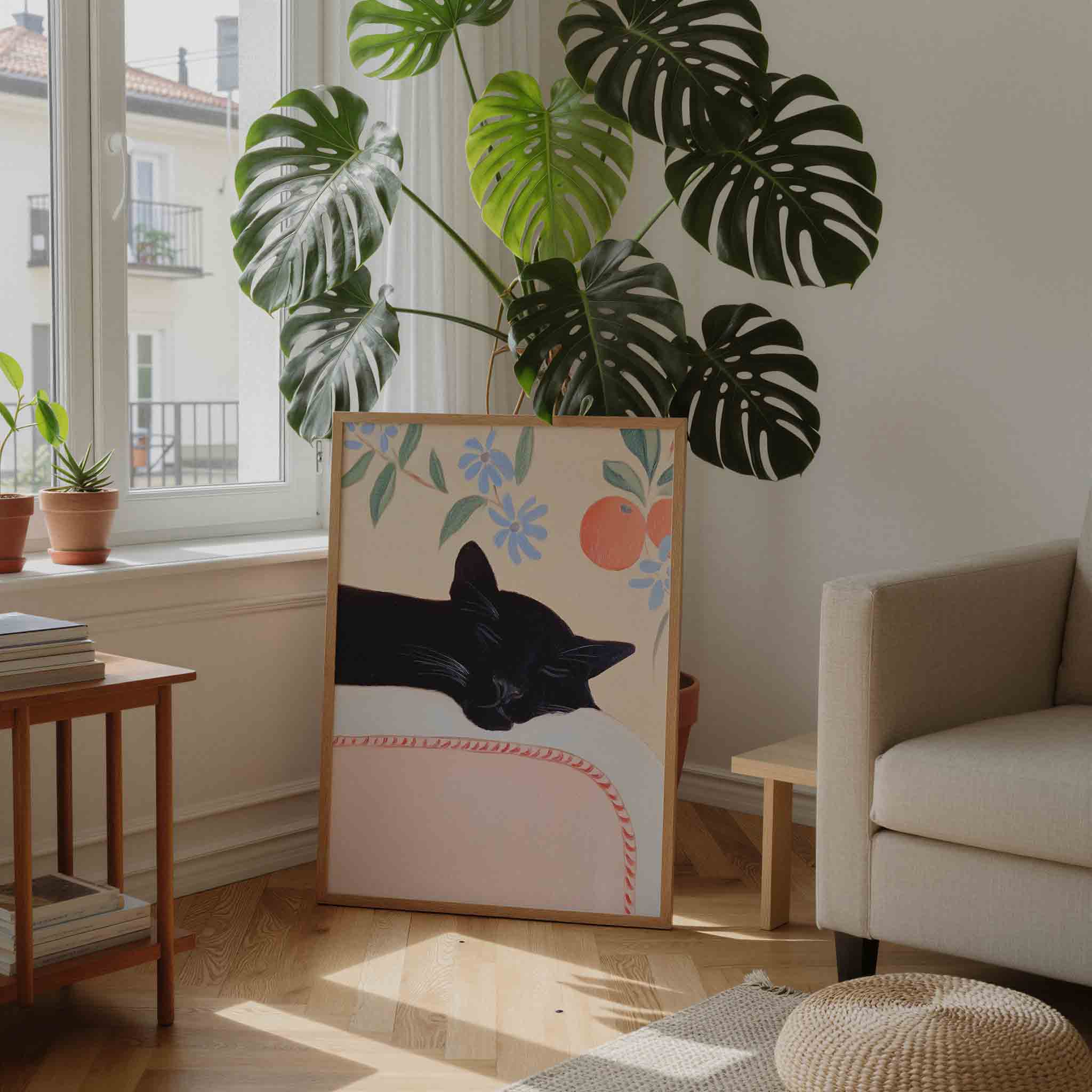Slapende kat Poster