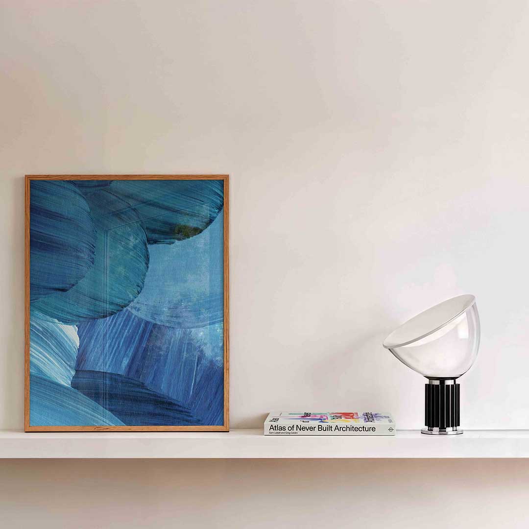 Blauwe penseelstreken Poster