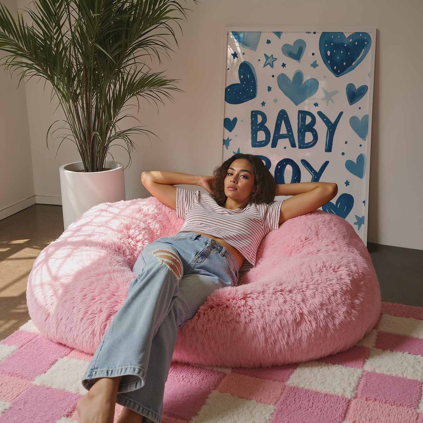 Blauwe Babyjongen Poster-WallArtistic