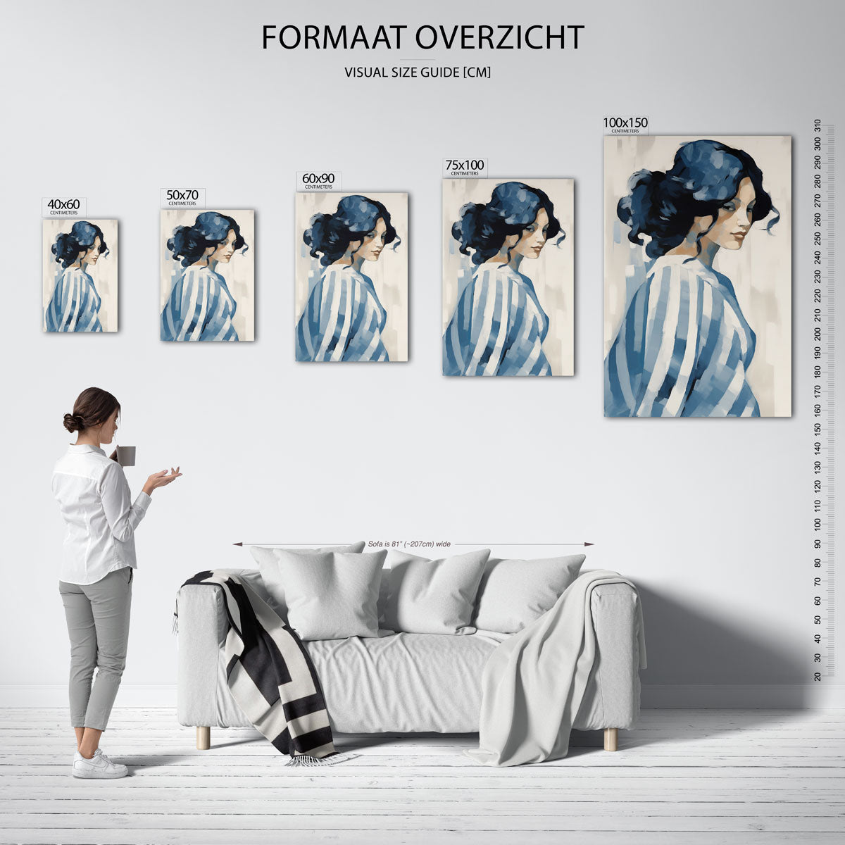 Gestreepte vrouw Kunstwerk