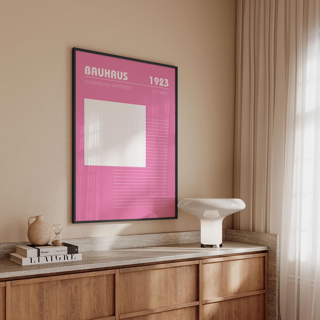 Roze lijnenspel Poster