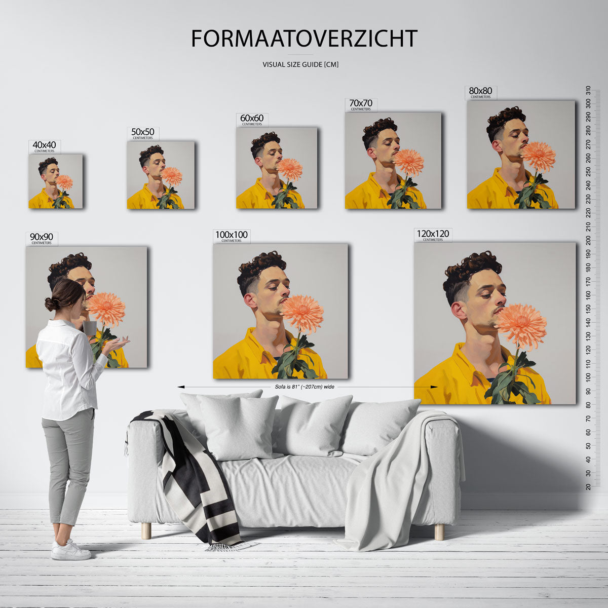 Man met bloem Poster