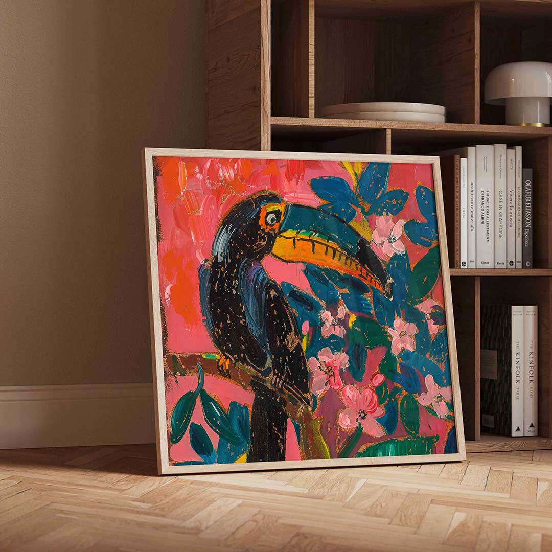 Toekan met bloemen Poster