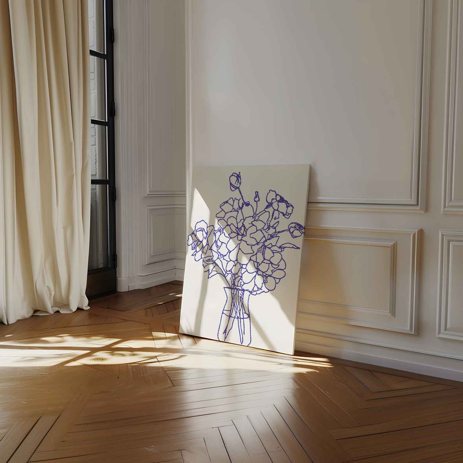 Handgetekende Bloemenpracht Kunstwerk-canvas-dibond-plexiglas-wanddecoratie-WallArtistic