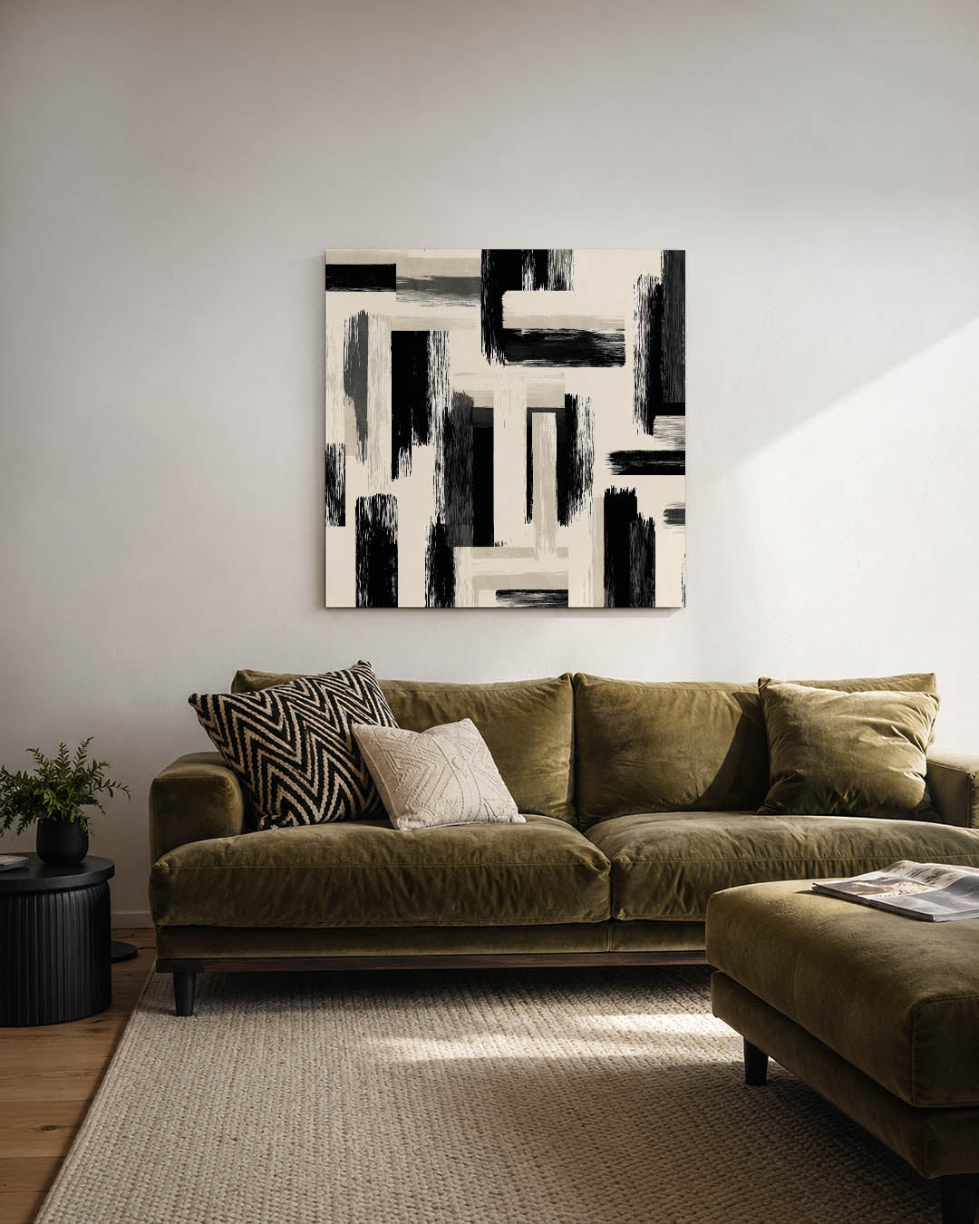 Geometrische penseelstreken Kunstwerk
