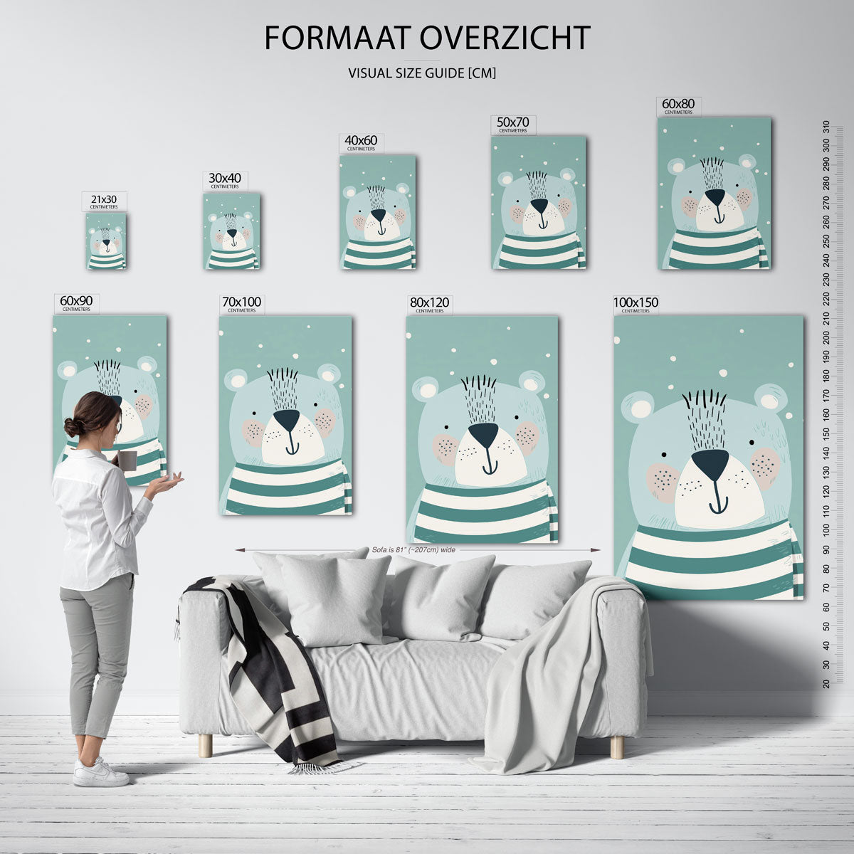 Beer met strepen Poster