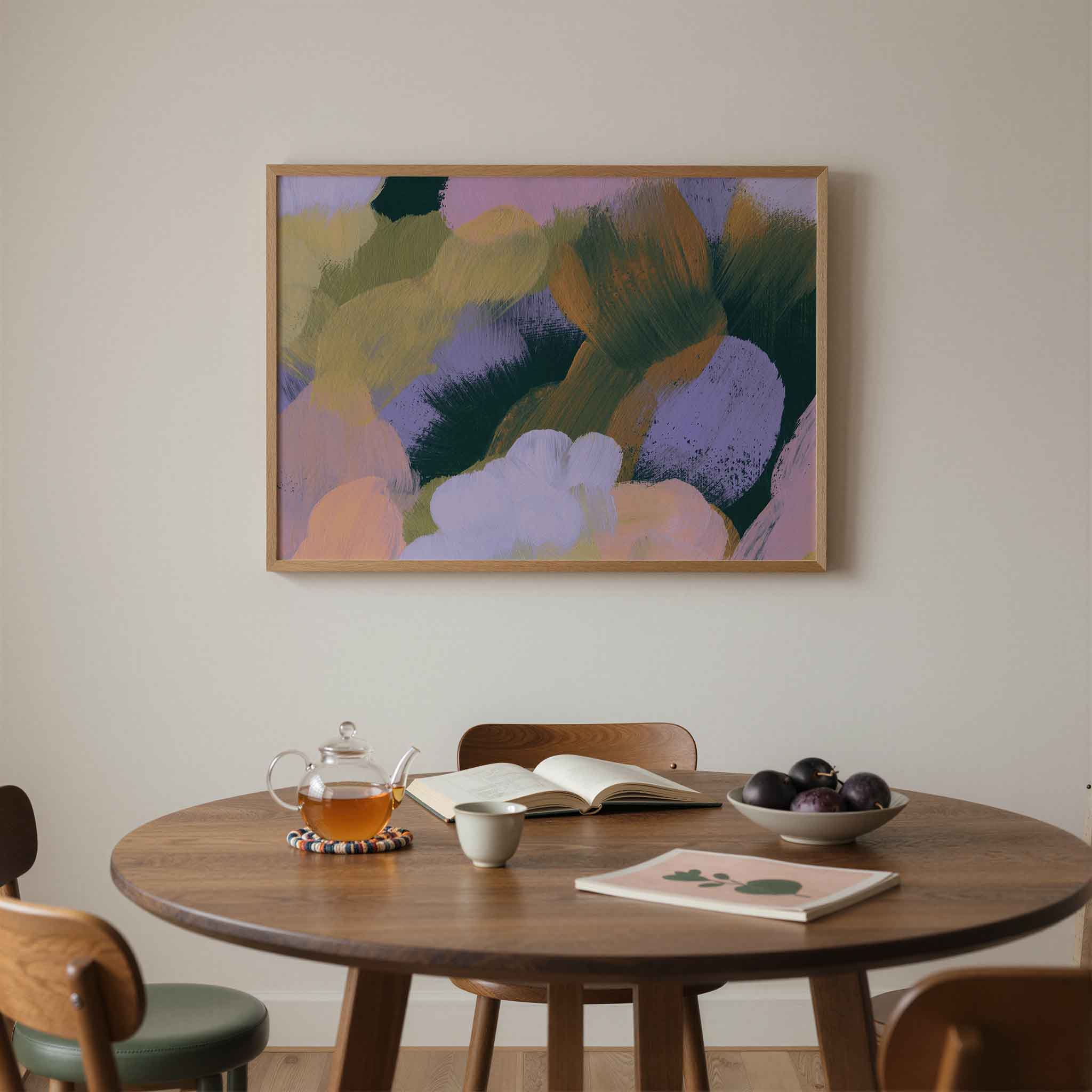 Abstracte penseelstreken Poster