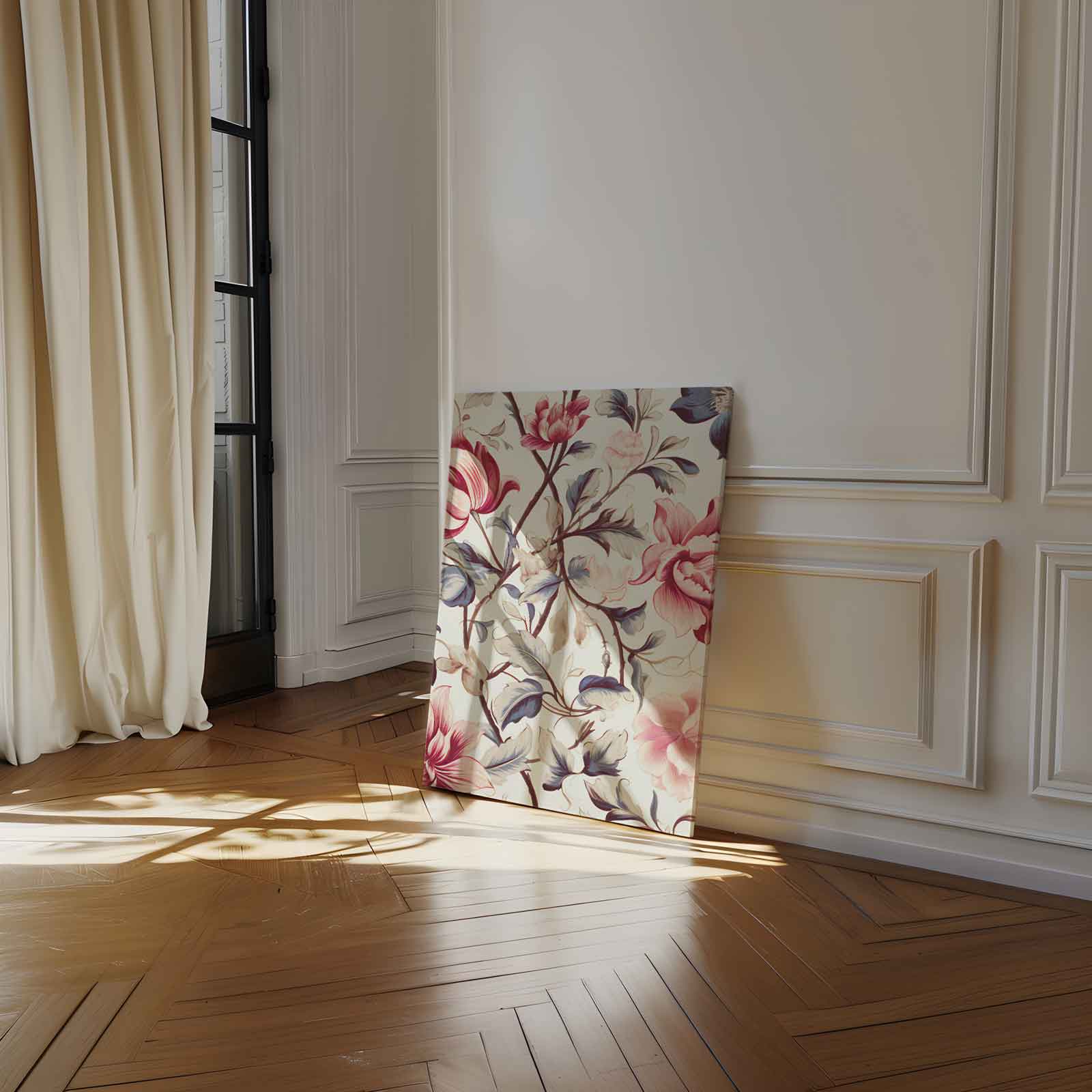 Romantisch Bloemenpatroon Kunstwerk-canvas-dibond-plexiglas-wanddecoratie-WallArtistic